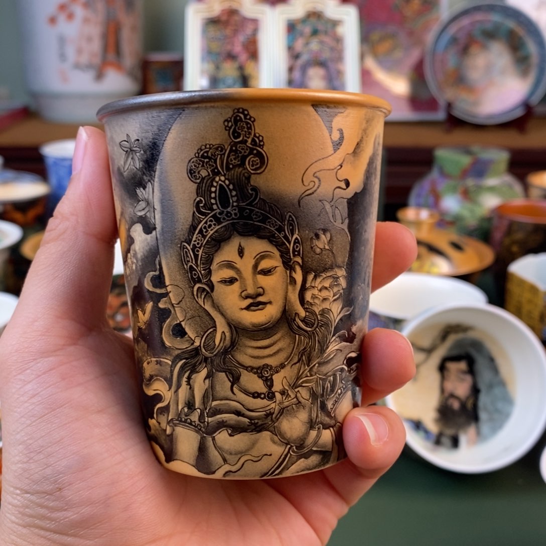 纯手工手绘陶瓷杯