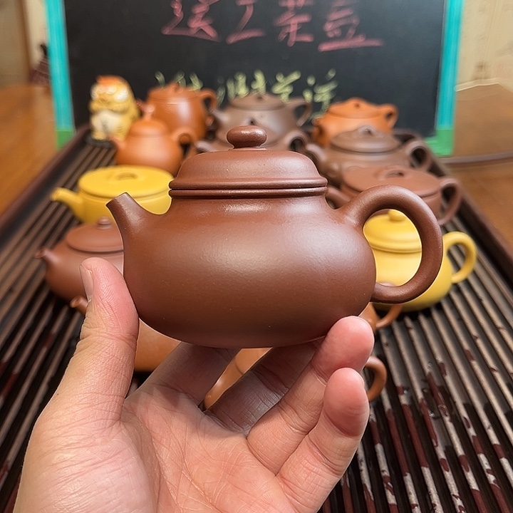 紫砂茶壶原矿紫泥容天220cc