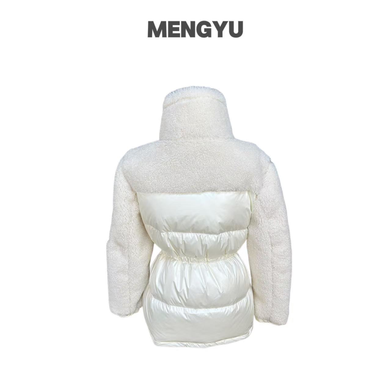 【MENGYU奢品】秋冬新款休闲羊羔毛拼接加厚羽绒服MY7320