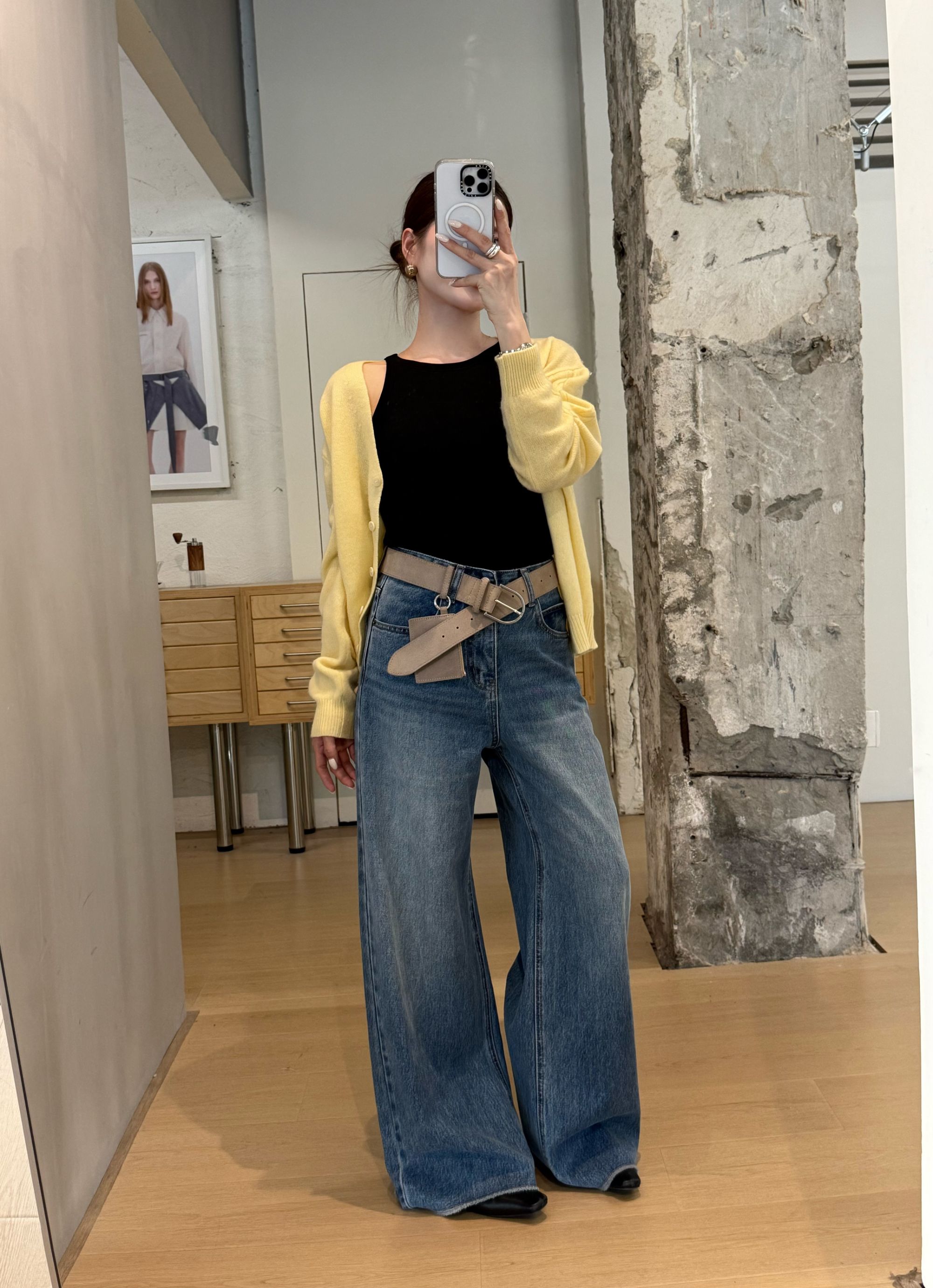 温柔瑶-GD冬季福利#拉绒港风百搭直筒阔腿裤#9950（裤长102腰围68）