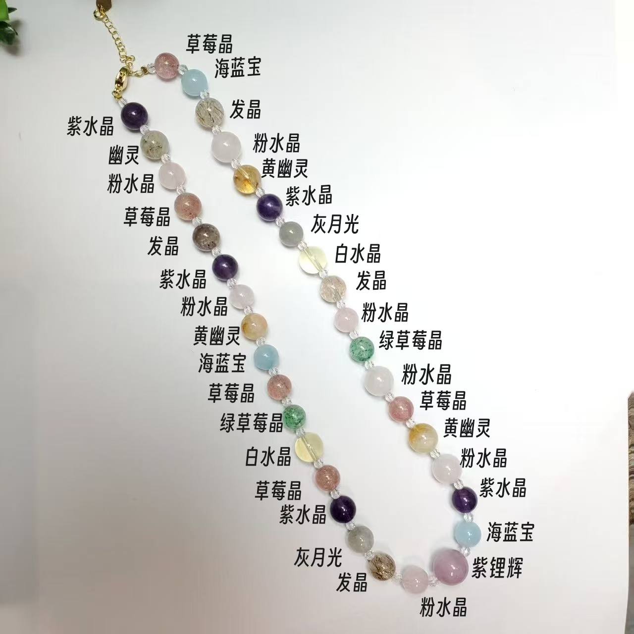 Q851【赵小姐】时尚水晶多宝项链+S925银多样性发其一【香】