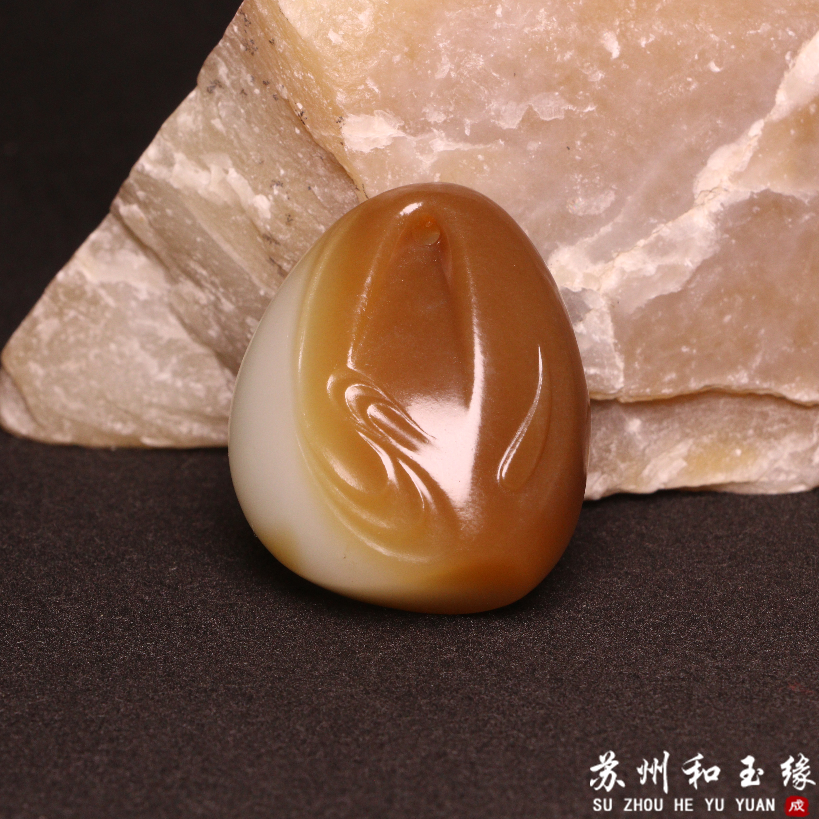 苏州和玉缘新疆和田玉且末金山糖白风生水起玉石珠宝吊坠苏工项链