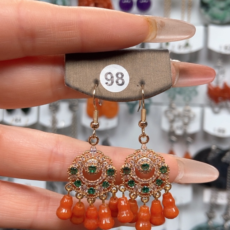 【闪购商品】翡翠耳饰银S925镶嵌优化耳饰