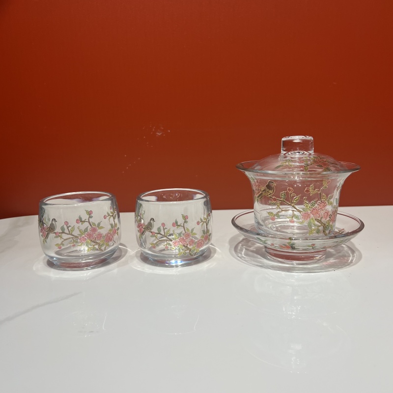 玻璃喜上眉梢壶两杯ZH654