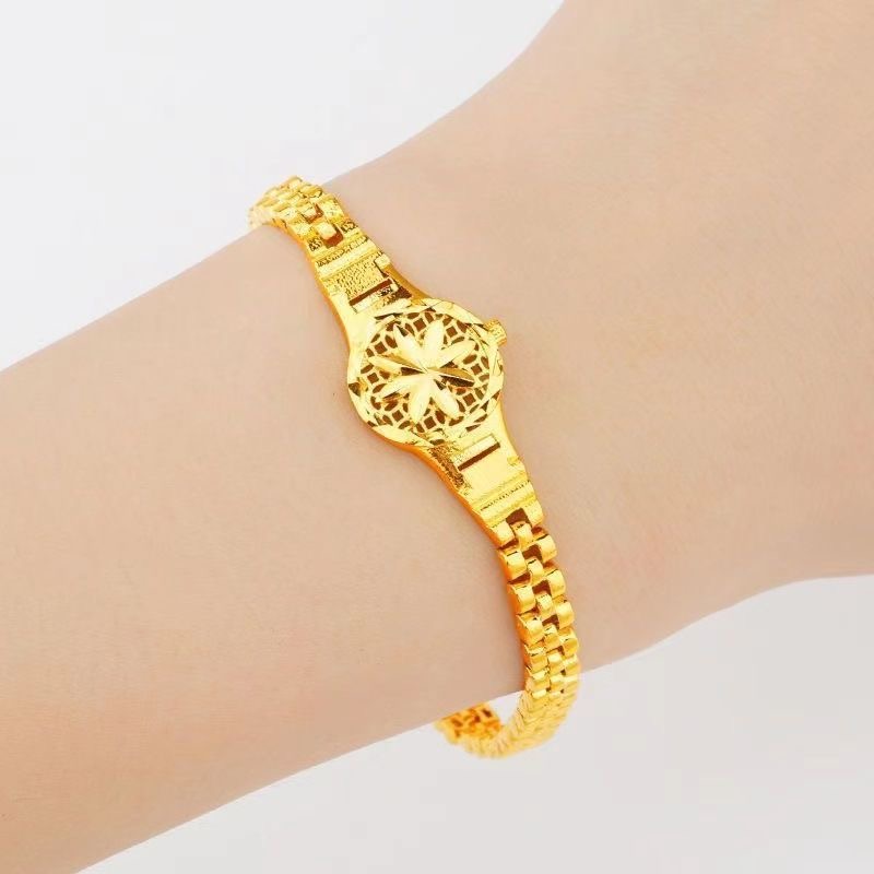 合金手链 富贵花手表链 手链甜美时尚花朵福字女手表链送闺蜜礼