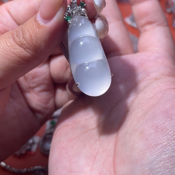 石英质玉银S925镶嵌颈饰