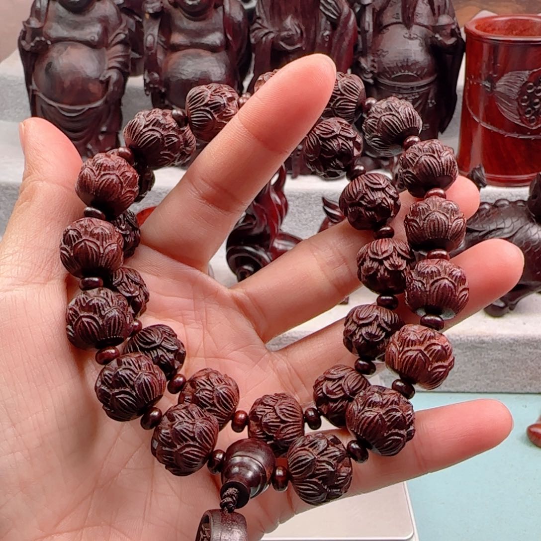 小叶紫檀手串/手链千****）莲花