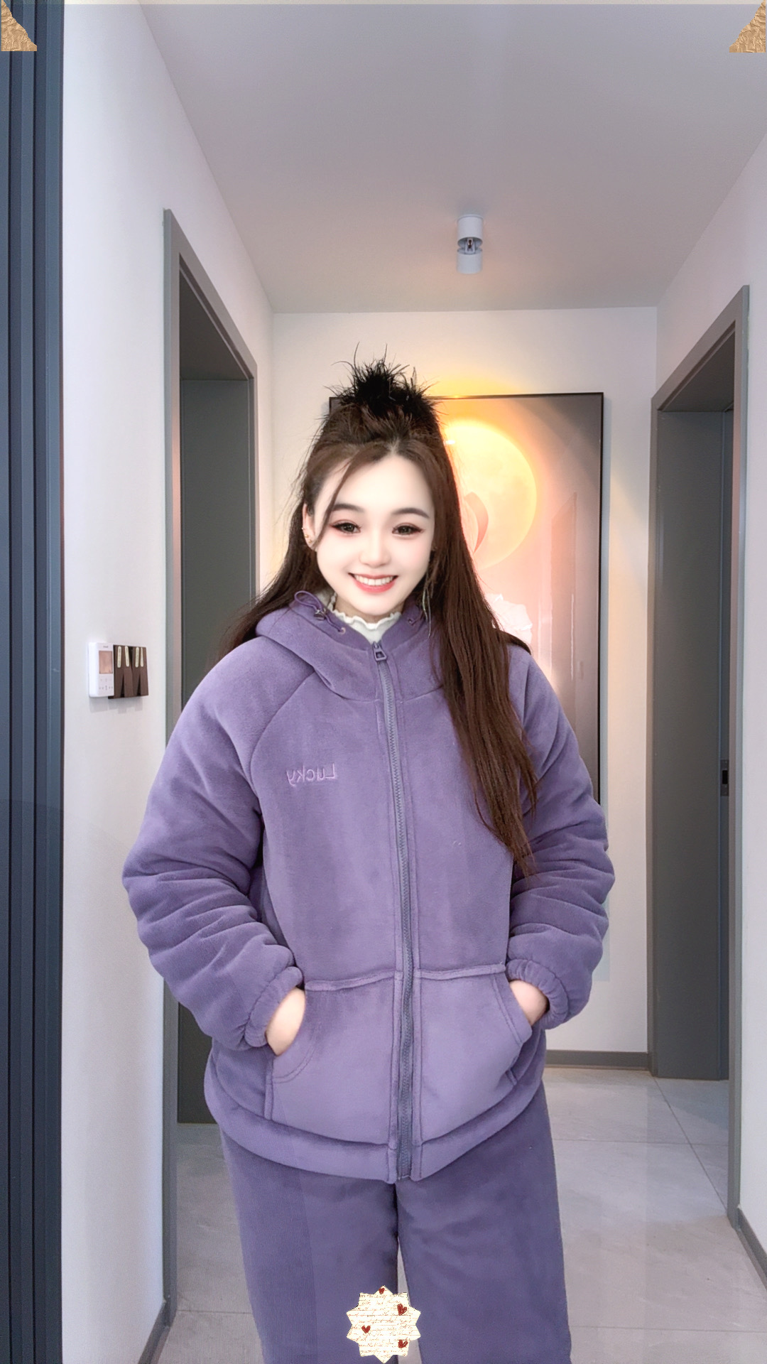 2025新款冬季三层加厚升级6代海豚绒连帽情侣家外两穿家居服套装