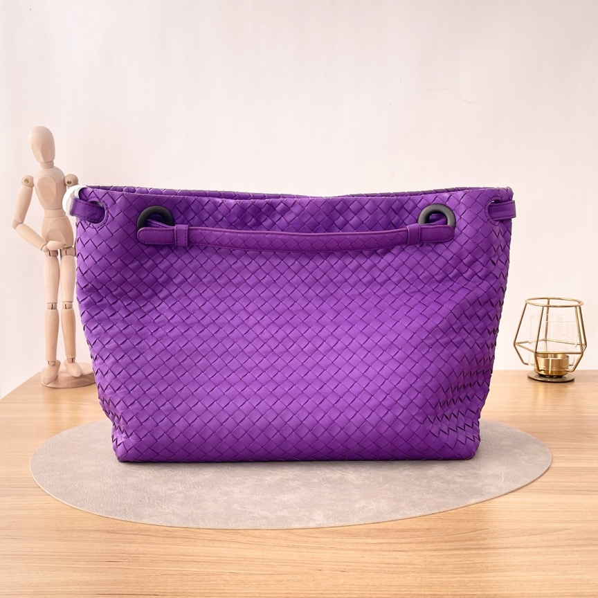 95新 BOTTEGA VENETA/葆蝶家  紫色编织单肩包/6604