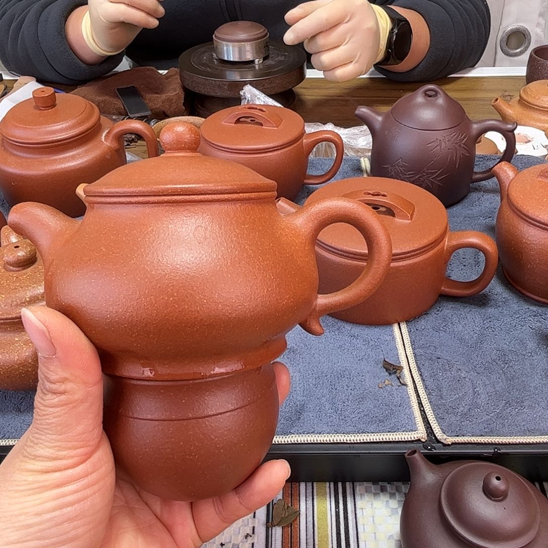 紫砂茶壶红降坡潘壶250