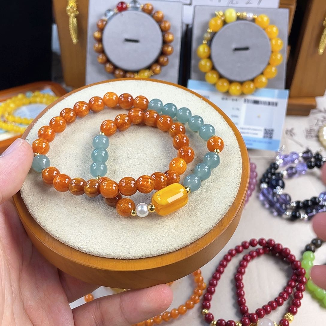 翡翠手饰银S925镀金镶嵌