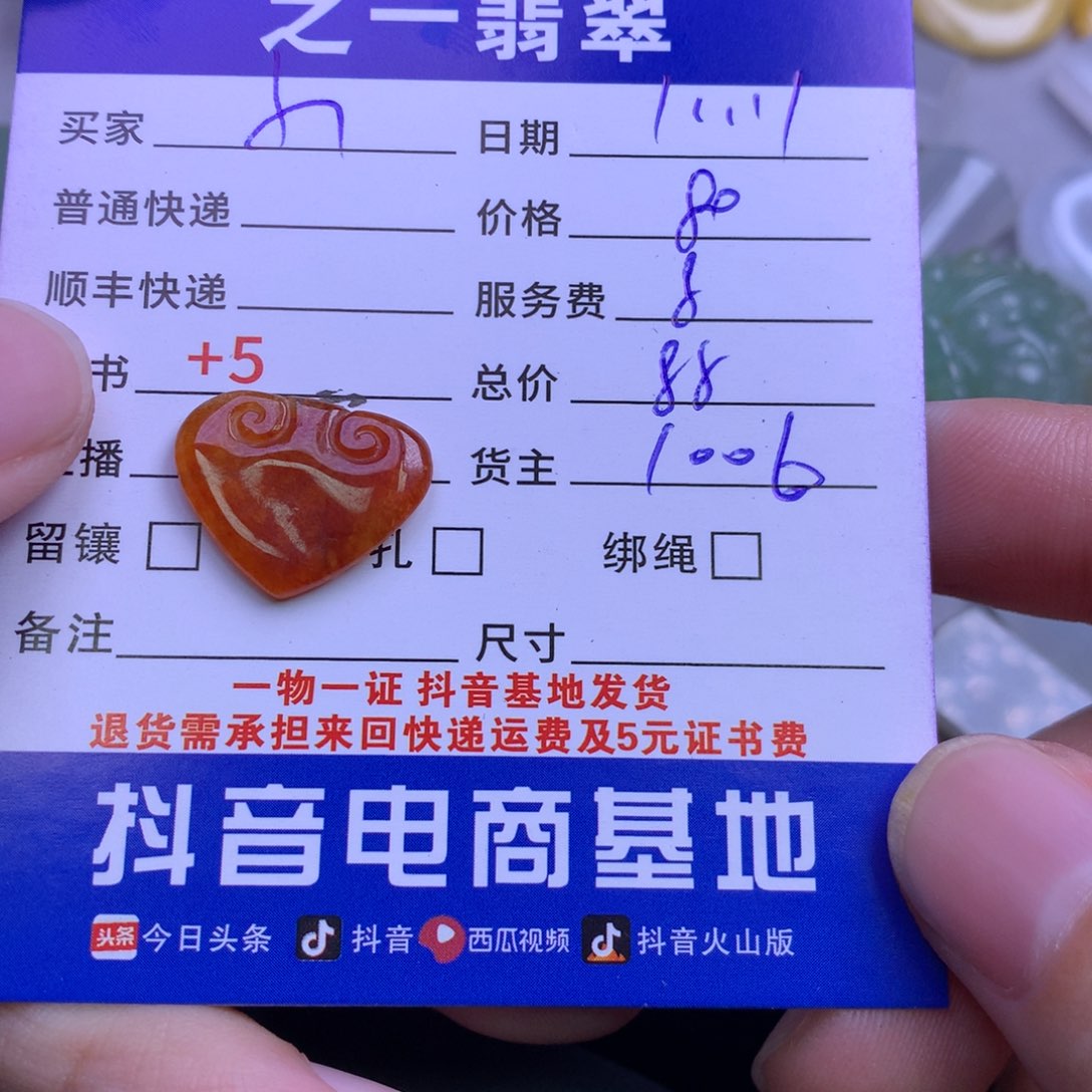 颈饰未镶嵌翡翠小*点