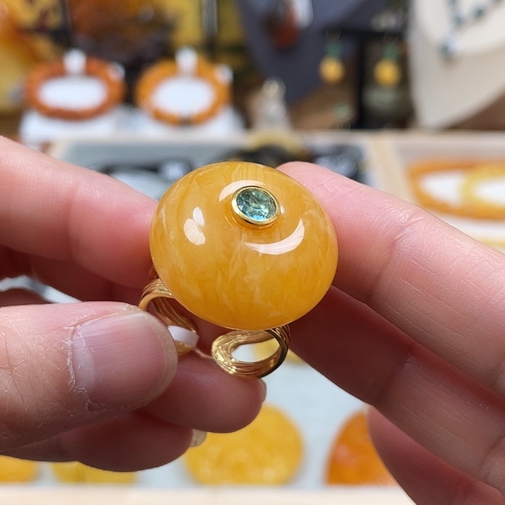 琥珀珠宝奇石银S925镶嵌托  帕石点 缀