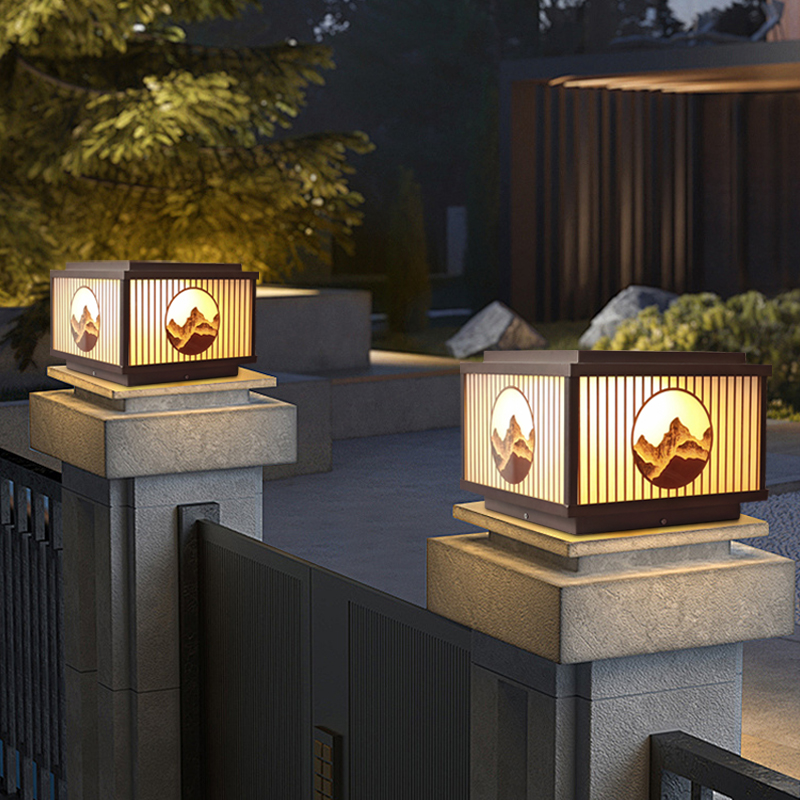 新款太阳能柱头户外门柱庭院灯庭院家用大门防水柱子别墅围墙室外