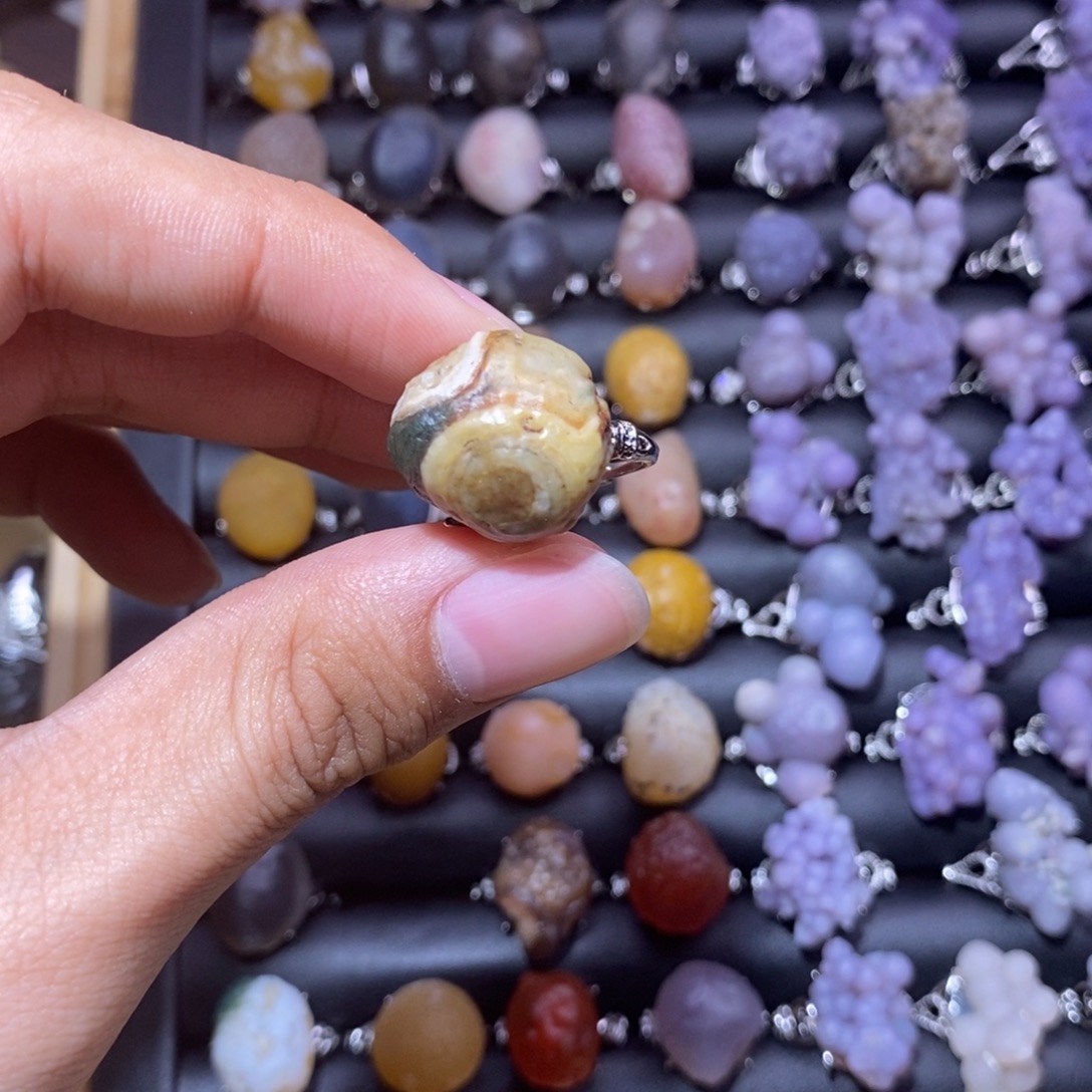 福***宝玛瑙/玉髓合金戒指