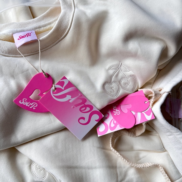 「欣欣子」S家原 纯棉毛圈刺绣圆领套装