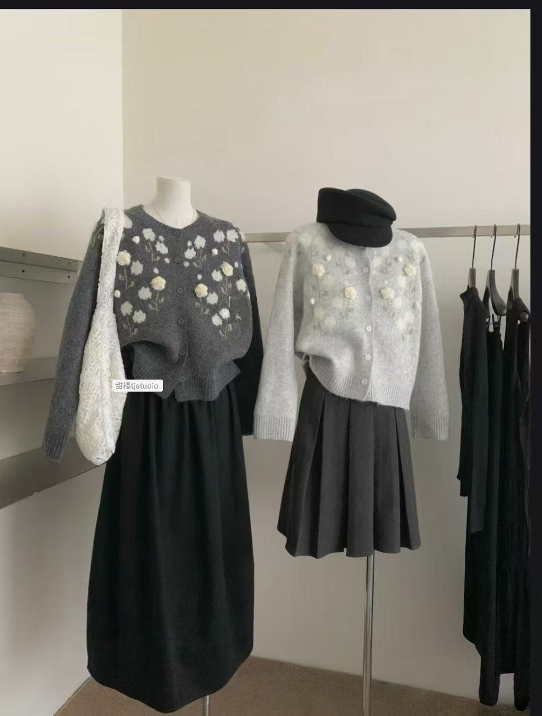  橘柚【B047-B100】ins韩版早秋新款简约百搭气质慵懒针织衫毛衫