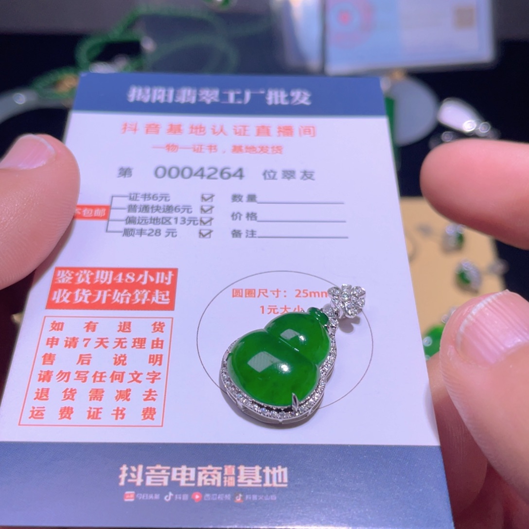 翡翠颈饰18K金镶嵌冰*翡翠