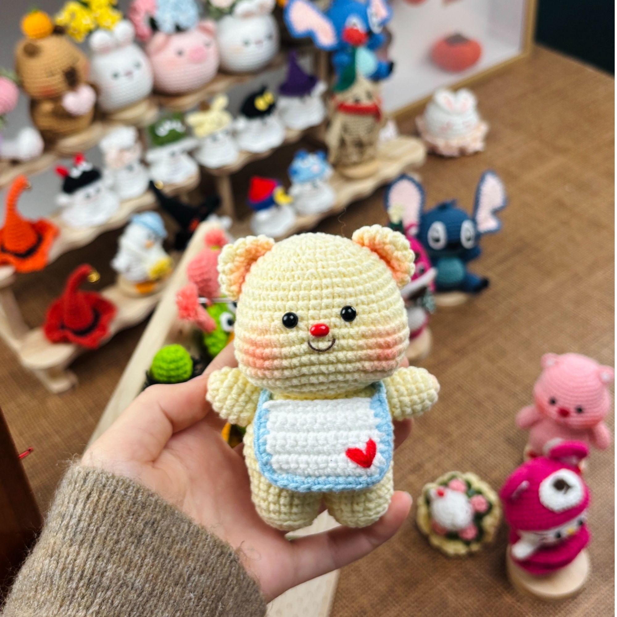 可爱黄油小熊挂件手工（材料包+工具包+视频教程）