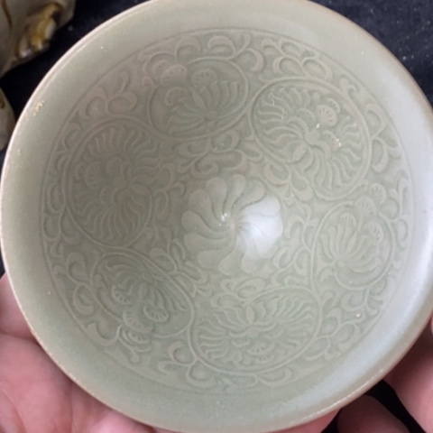 盘耀州窑双面刻花斗笠盏