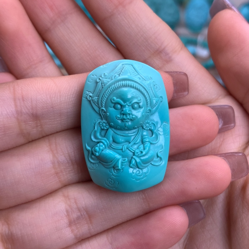 【闪购商品】绿松石未镶嵌雕刻黄财神