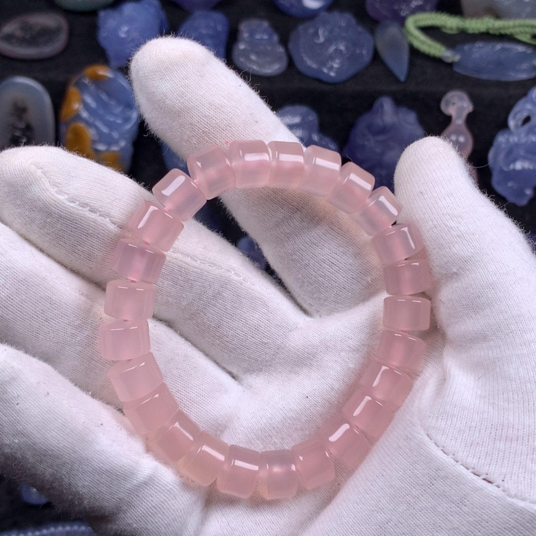 玛瑙手链未镶嵌粉玛瑙手链