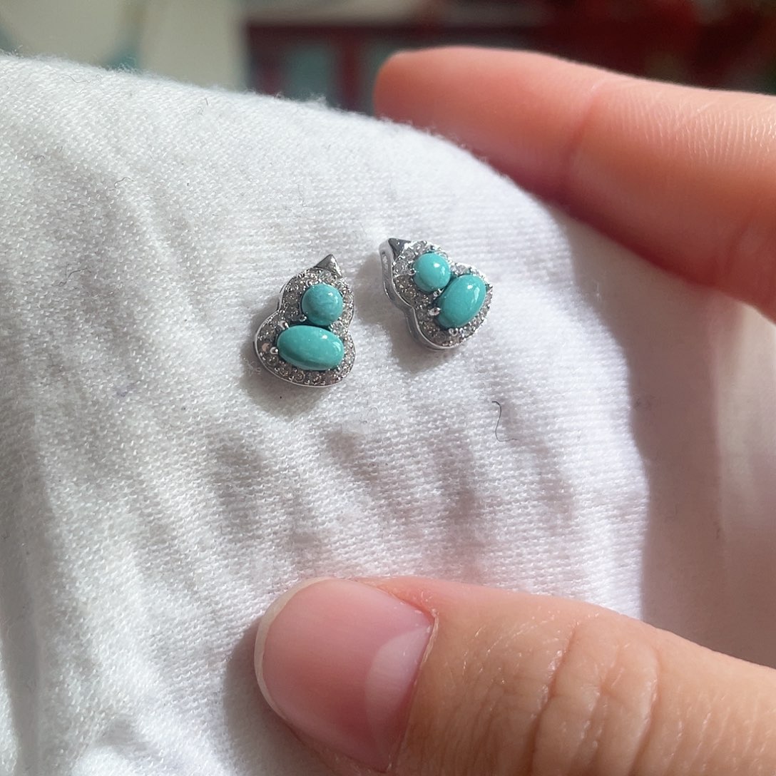 绿松石配饰银S925镶嵌