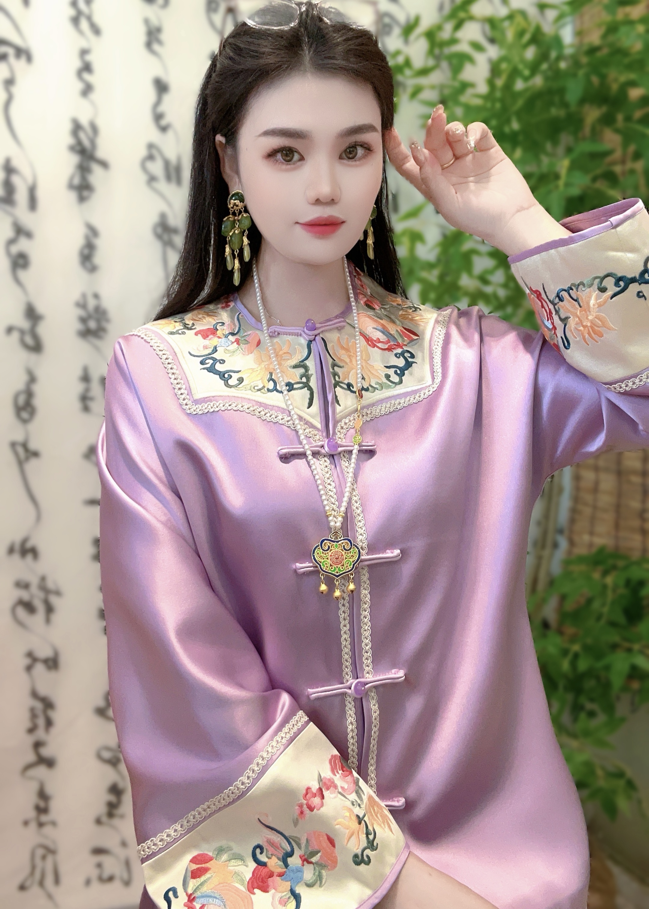 【丹妮甄选】-新中式国风花之韵领口袖口重工刺绣高级显瘦气质外套8