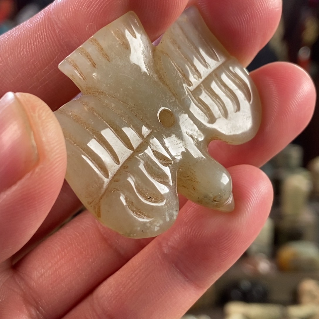 和田玉挂件未镶嵌一***花