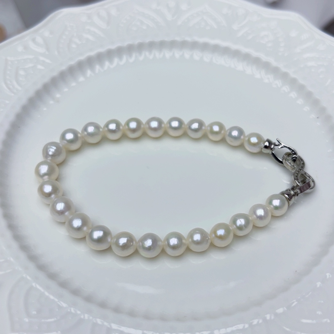 淡水珍珠手绳银S925镶嵌