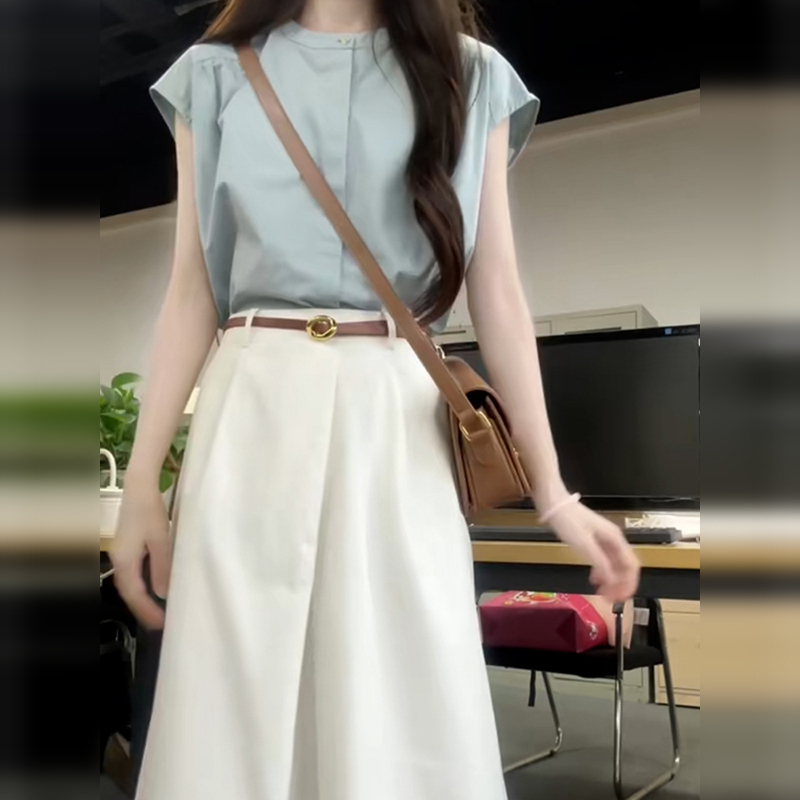 KM2497小个子穿搭夏季洋气通勤气质高级半身裙两件套装女装新款