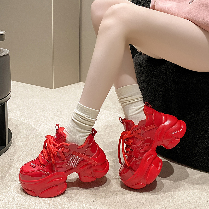 厚底老爹鞋女款2025新款秋季新款小个子增高鞋子松糕鞋运动鞋