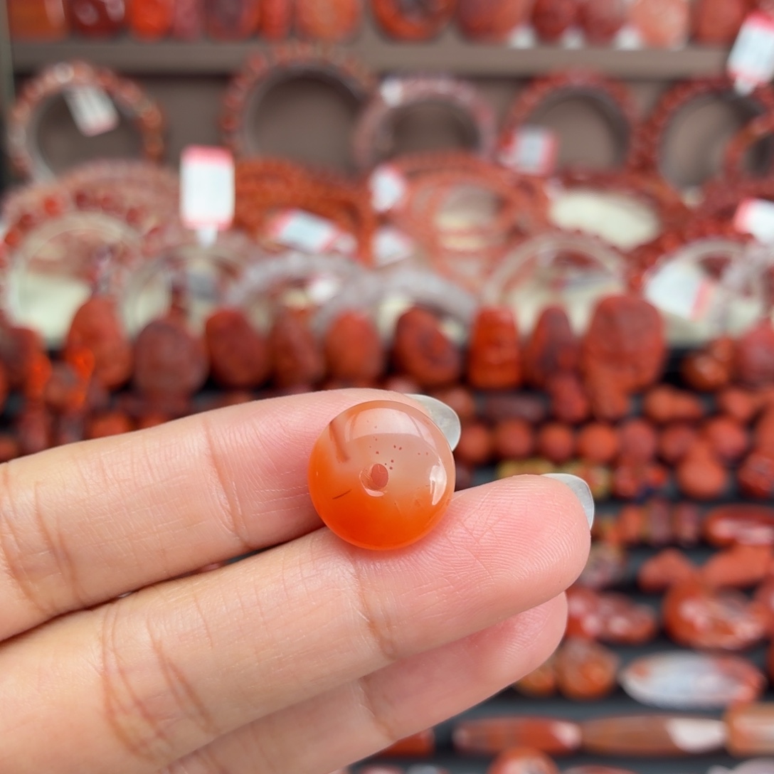 南红玛瑙未镶嵌颈饰平安扣卡15