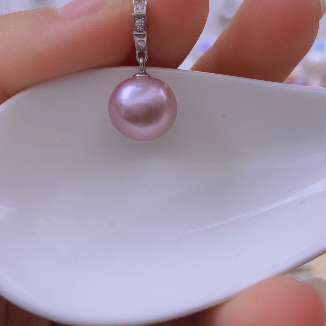 银S925镶嵌淡水珍珠吊坠(赠链)