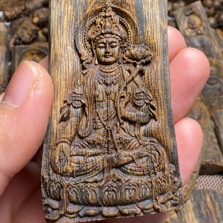 沉香枕沉香绿棋雕刻牌老料