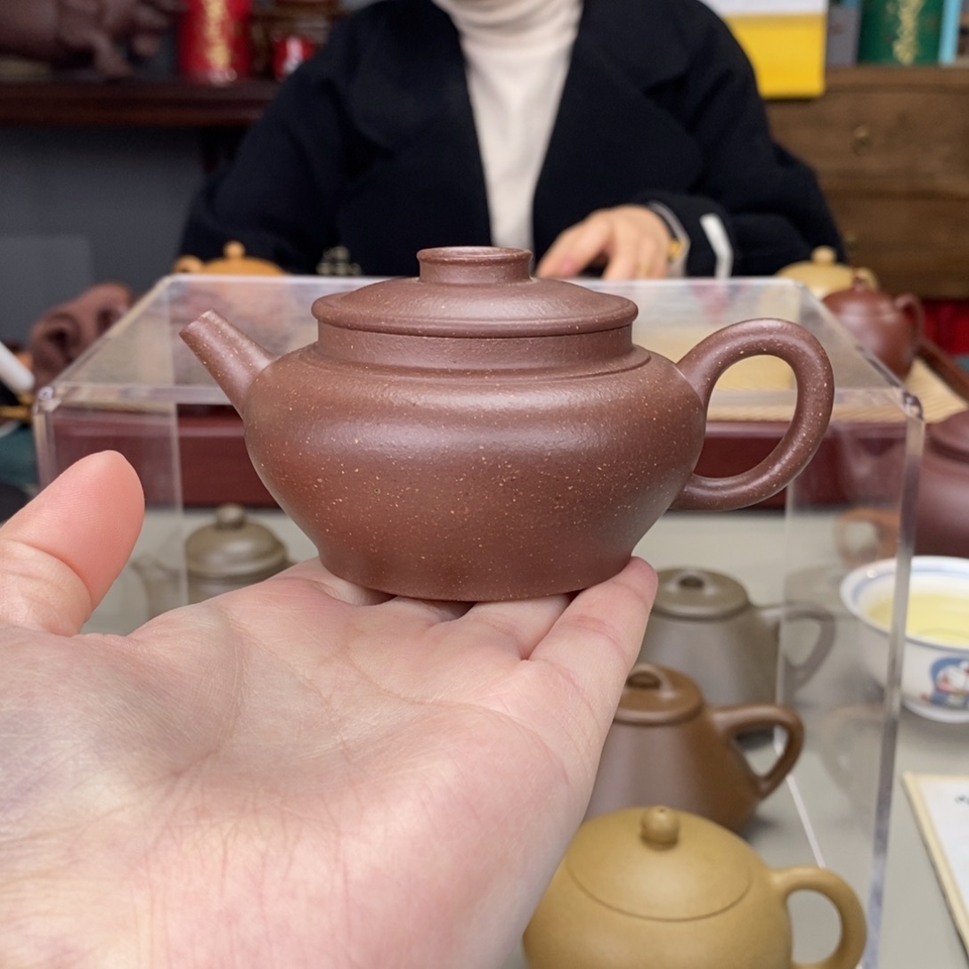 紫砂茶壶千禧紫泥半手巨轮150cc
