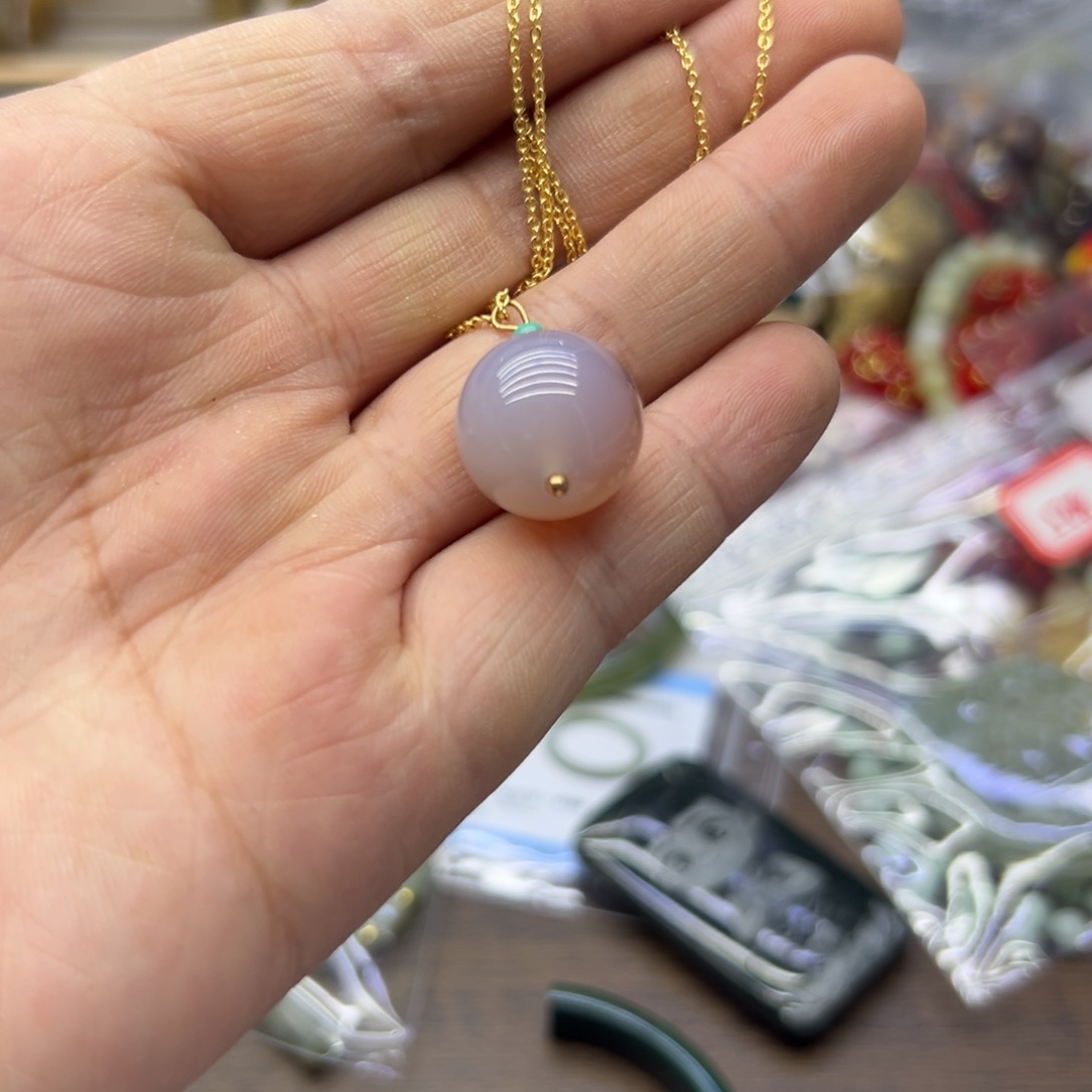 幼***兰玛瑙/玉髓未镶嵌颈饰870