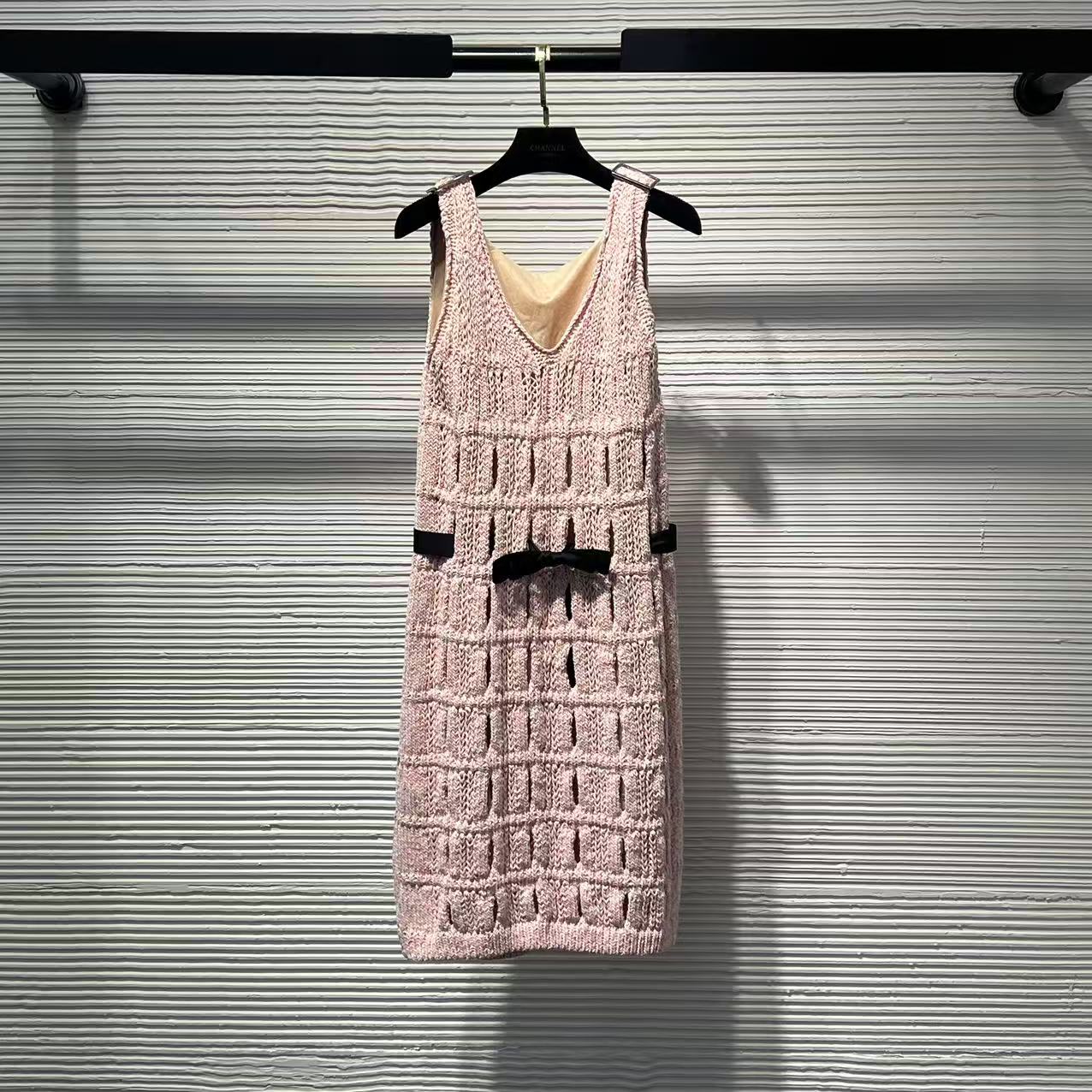 名媛风长裙套头镂空小香风连衣裙时尚气质编织女士A179