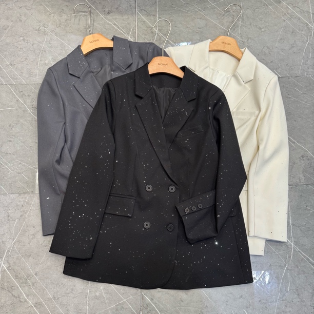 【墨涵精选】新款早春百搭满天星气质宽松西装5813