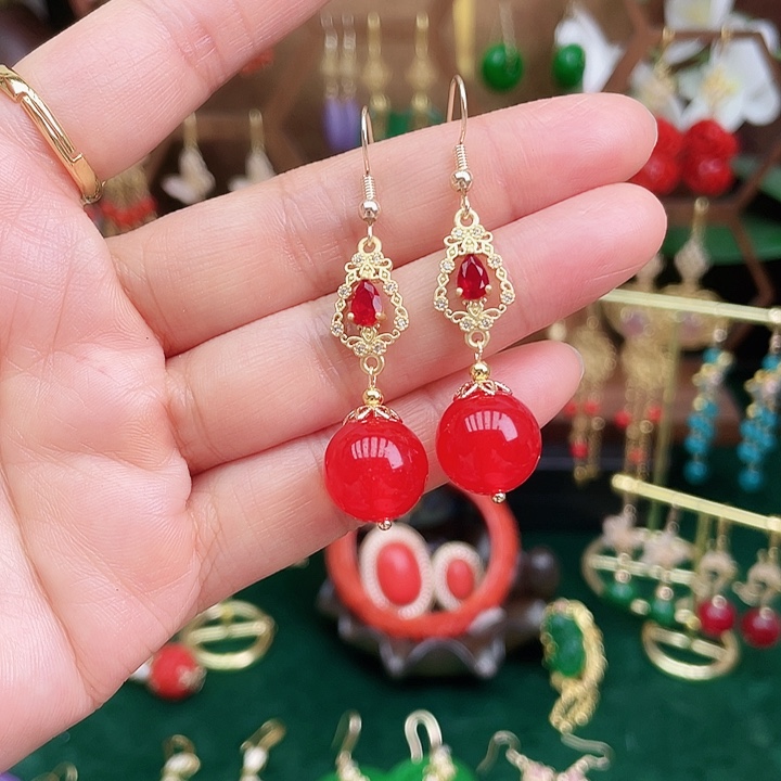 玛瑙/玉髓耳钉合金