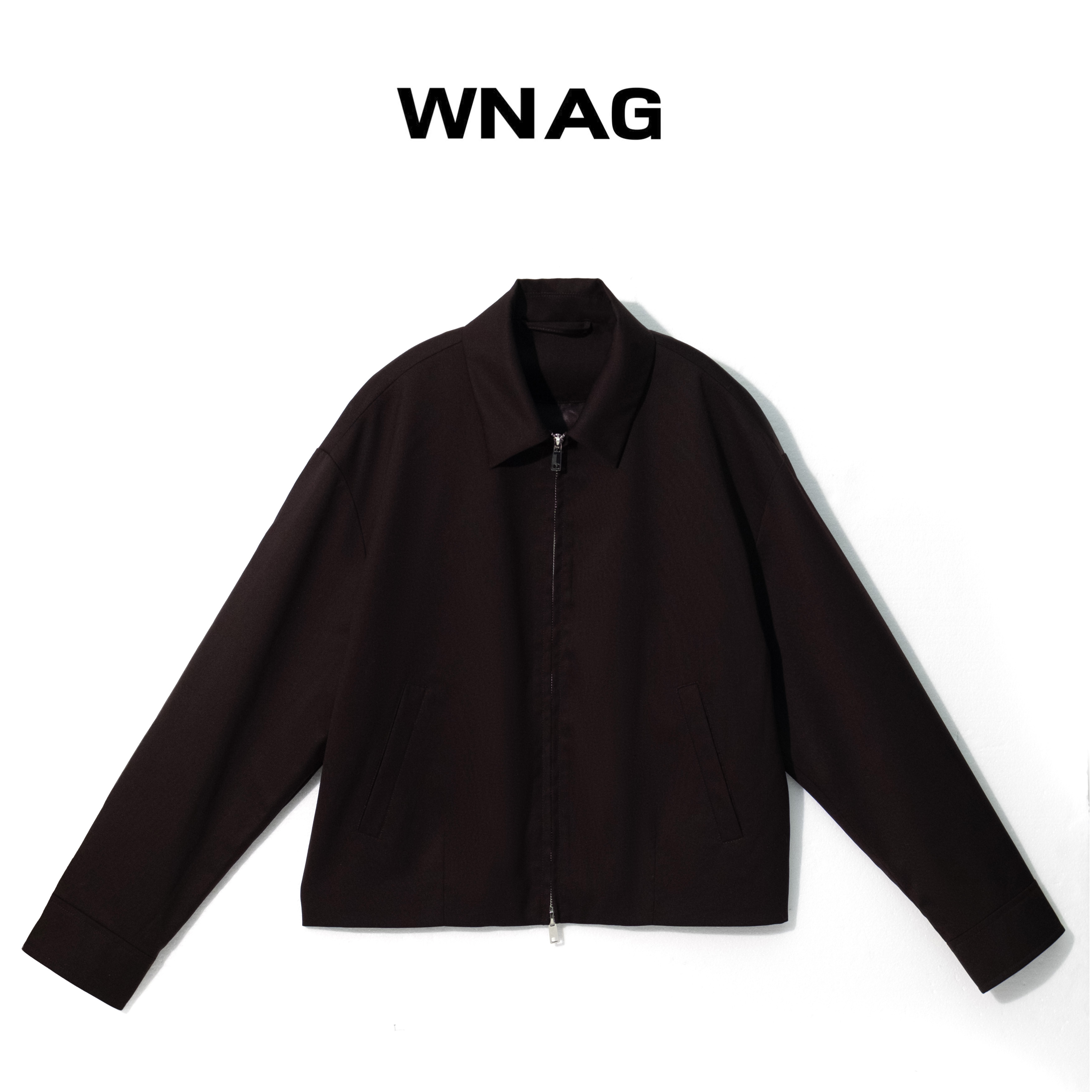 WNAG【赤诚】极简风宽松型简约女装女士夹克长袖棒球领秋季翻领