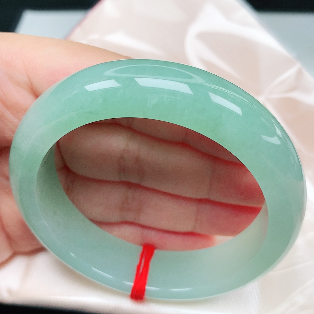 翡翠手镯未镶嵌11冰胶甜果绿轮胎