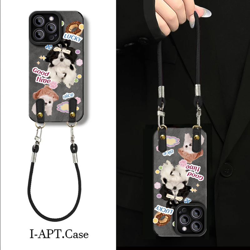 幸运狗iphone16手机壳皮纹适用华为oppovivo荣耀小米红米iqoo软套