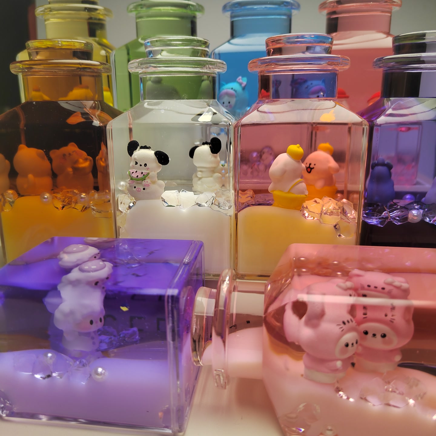 30人拆60包许愿瓶【双色渐变许愿漂流瓶】10色奶昔双公仔桌面摆件