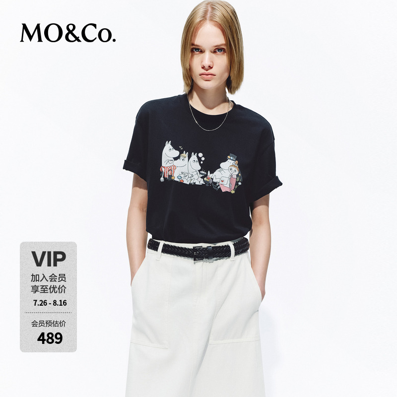 【姆明系列】MOCO短袖T恤2026夏新品阿苏特染长绒棉MBF2TEE045