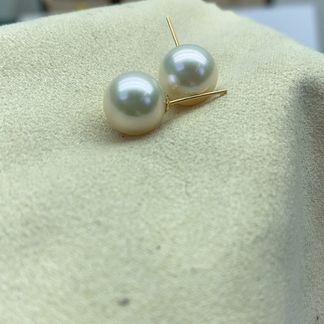 18K金镶嵌耳饰淡水珍珠y**n9-10