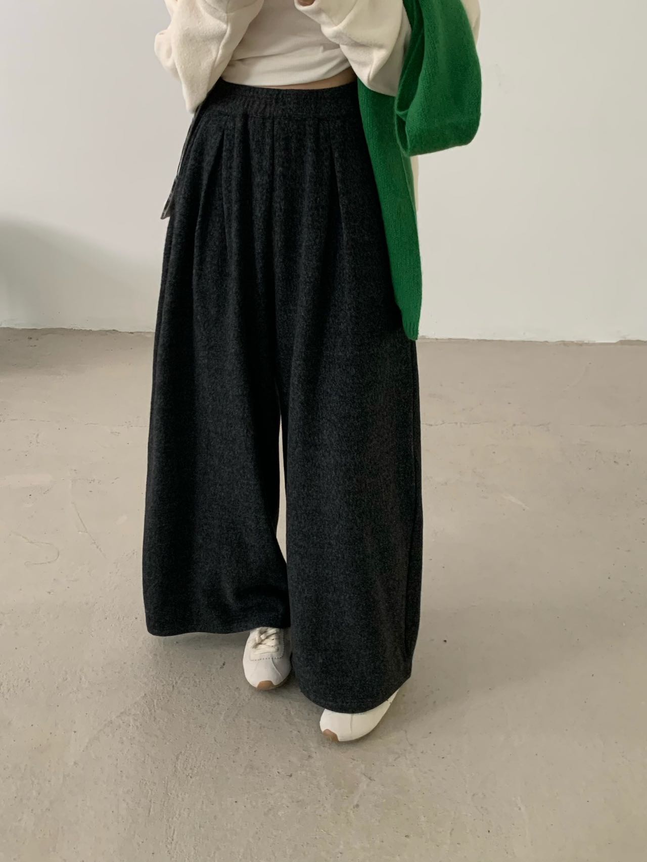 慵懒风弯刀裤百搭秋冬黑色宽松阔腿裤长裤休闲裤加绒直筒