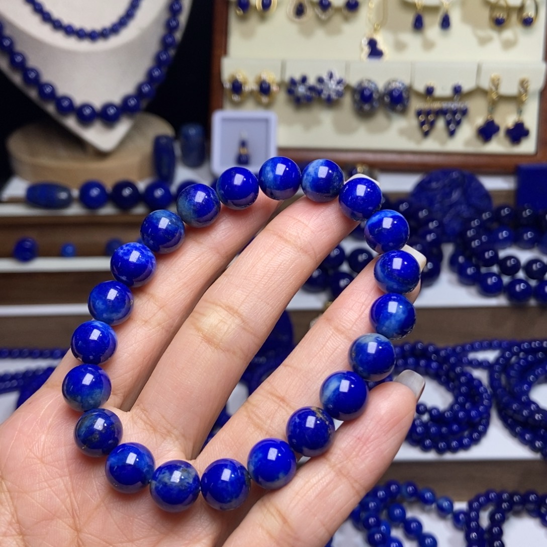 青金石未镶嵌老矿玉化手串9mm+