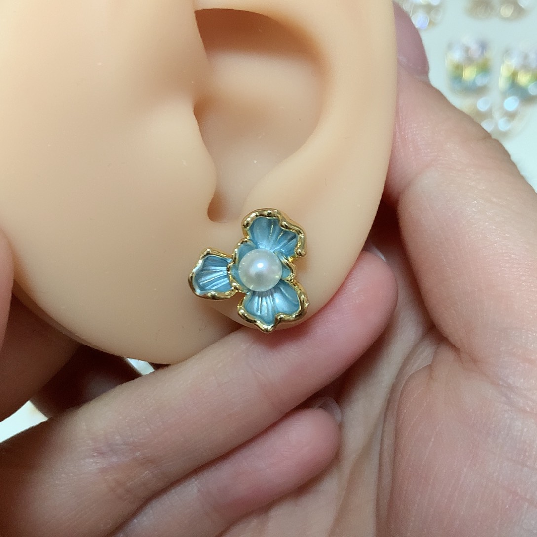 淡水珍珠耳饰合金