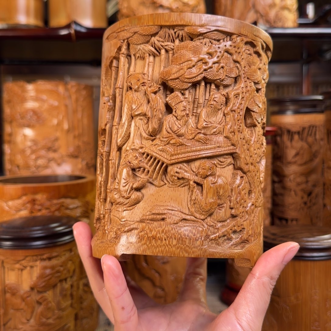 观***丶竹手工竹雕竹林七贤